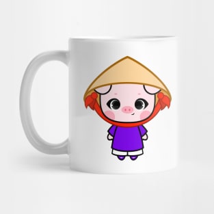 Cute Little Piggy in Ao dai Hue Mug